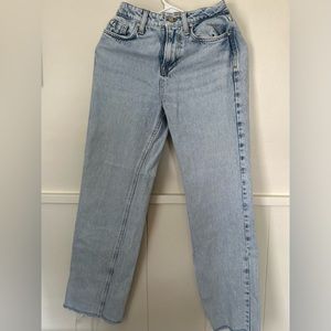Zara high waisted straight leg light wash jeans